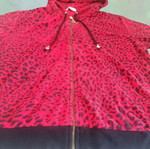 SugarFree short-sleeve hoodie with leopard print, like new, XL