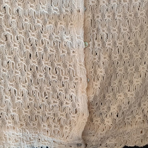 Toi Moi blouse L beige knit transparent like new