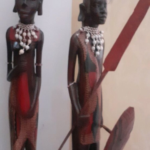 African woodcarving statues pair like new