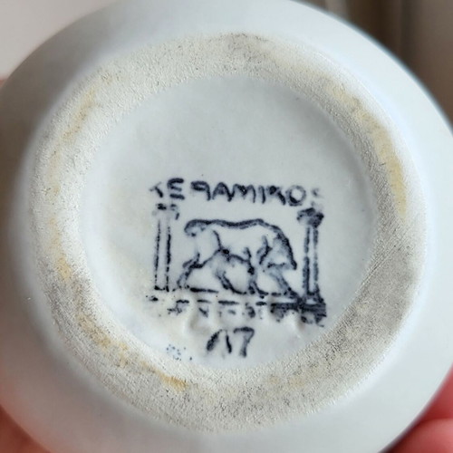 Keramikos ceramic vase like new, white matte finish