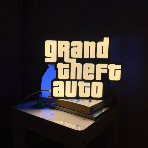 Lightbox Grand Theft Auto 3D print USB powered, plastic PLA