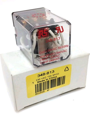 Relay 348-813 230VAC 10A 3PCO new unused