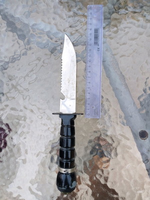 Diving knife used with compass and sheath