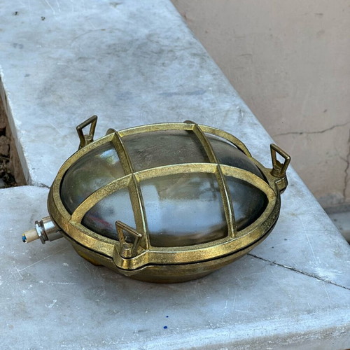 Industrial ceiling/wall light used, bronze, nautical style