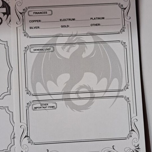 D&D Character Sheets Set of 5, Like New