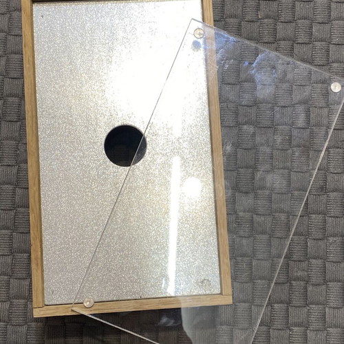 Multifunctional Wooden Display Case with Magnetic Glass like new
