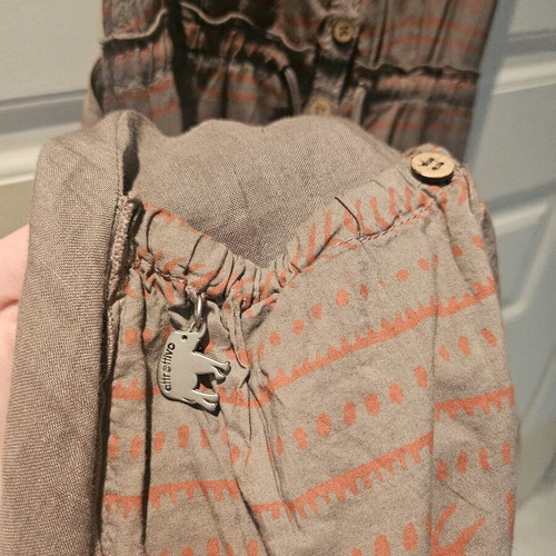 Attrattivo ethnic dress midi with buttons and elephant design like new