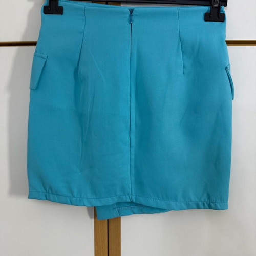 Mini skirt and jacket set turquoise one size new