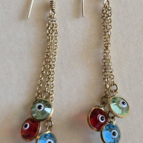Earrings matakia used, 925 silver gold plated