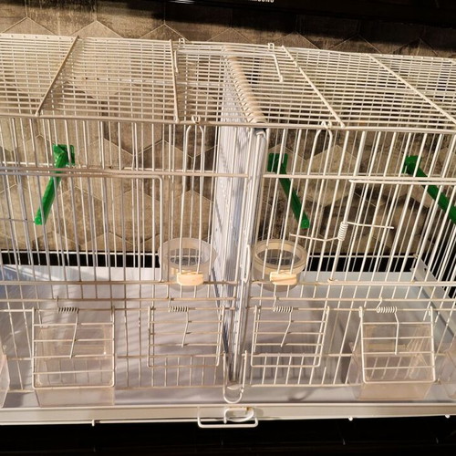 Metal double bird cage 60×25×33 cm with feeders and perches