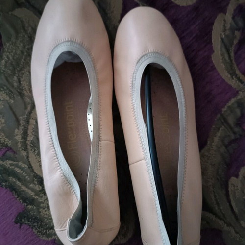 Leather Ballet Flats New Orthopedic Size 41 Beige