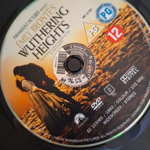 Wuthering Heights DVD used, romantic drama with subtitles