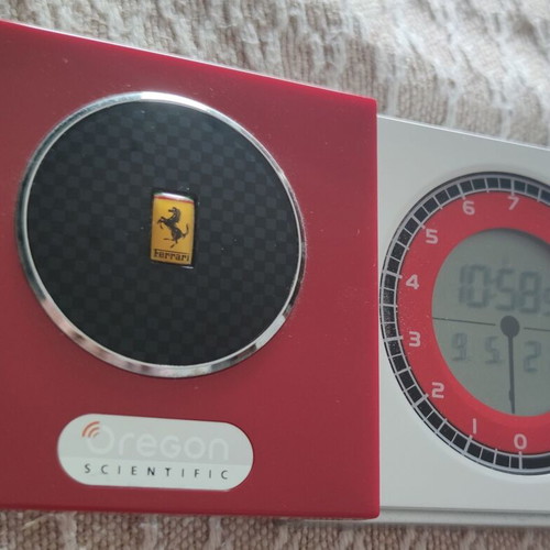 Oregon Scientific Ferrari Version Alarm Clock like new, digital tabletop