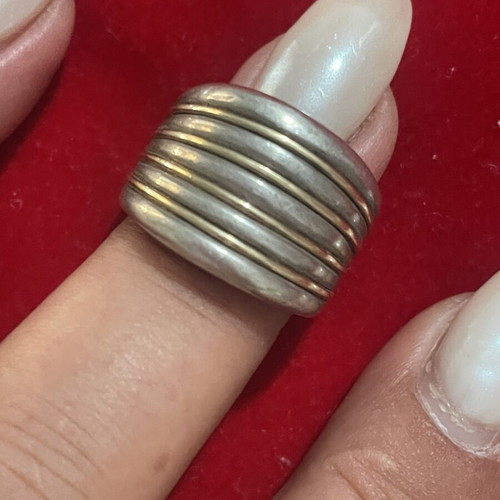 Silver gold ring 925 585 used, size 54
