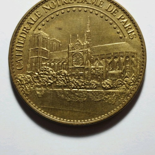 FRANCE Gold-Plated Commemorative Medal - Token - The Cathedral of Notre-Dame de Paris