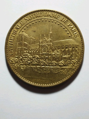 FRANCE Gold-Plated Commemorative Medal - Token - The Cathedral of Notre-Dame de Paris
