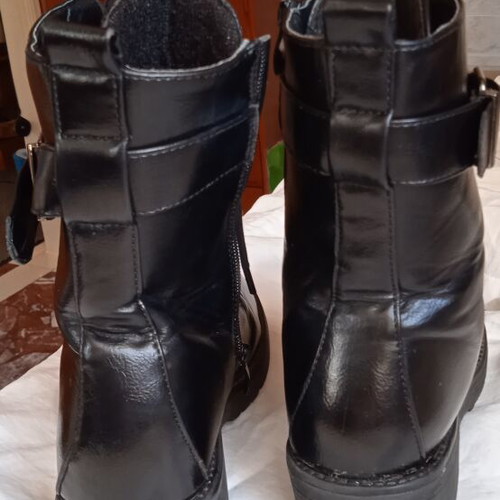 Ankle boots used, size 37, black, decorative laces