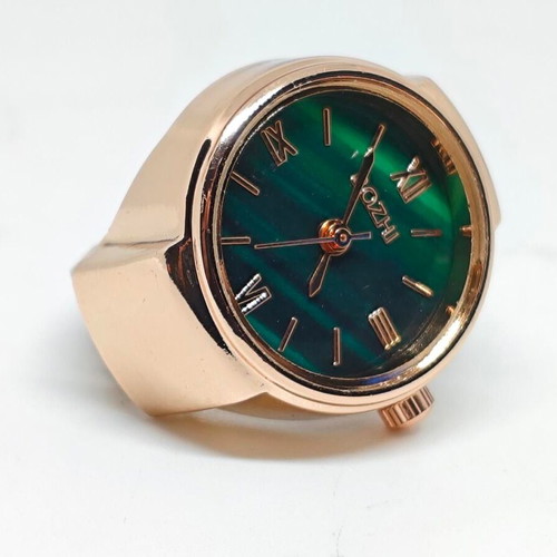 Bozhi Ring Watch with Green Dial and Gold Bracelet new