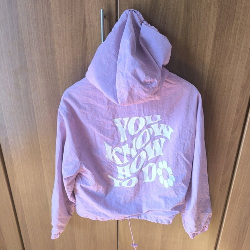 Bershka jacket purple-pink open with hood satin texture size M new