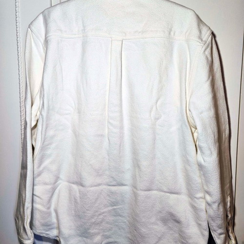 Review men's white shirt jacket size L like new