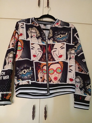 Pop art thin jacket size M, like new, multicolor