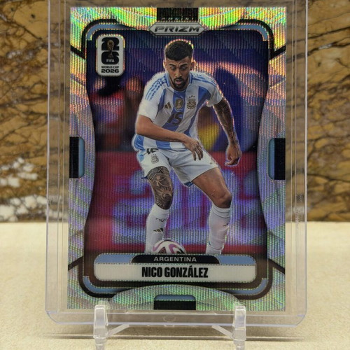 2026 Panini Prizm FIFA World Cup Soccer Nico Gonzalez Silver Wave Prizm card