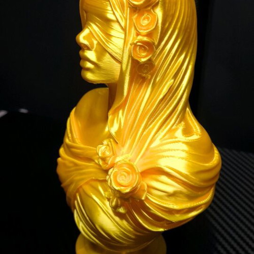 Blind Muse Bust New, 3D Printed Decorative Sculpture, Silk Gold