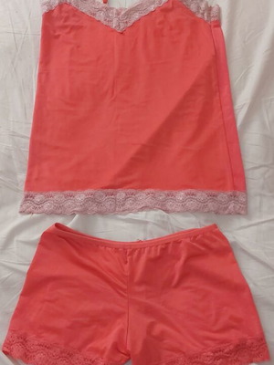 Women's pajama set like new, watermelon pink and coral