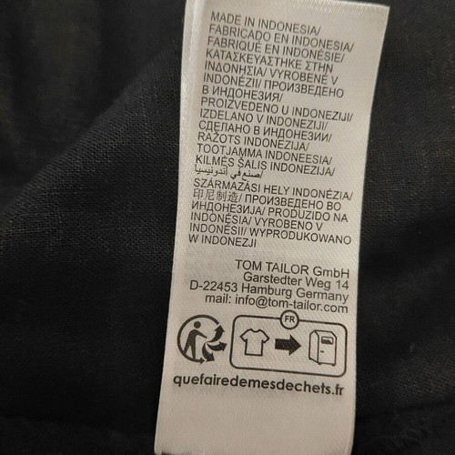 Tom Tailor black midi dress L, like new, linen blend