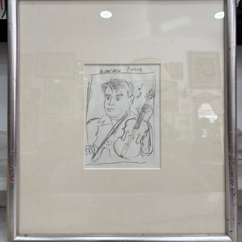 Portrait of Alekos Fasianos pencil drawing used