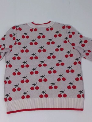 Pullover with cherries new, white