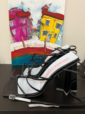 Chiara Ferragni black sandals new with 11cm star-shaped heel