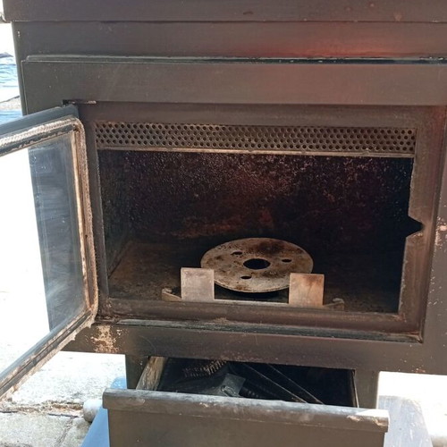 Wood Boiler Stove with Stainless Steel Insulated Chimneys used