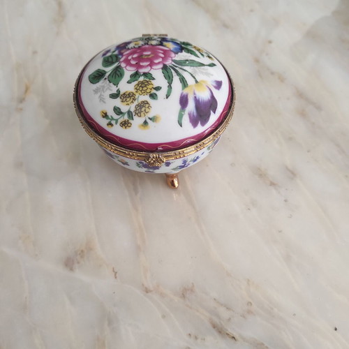 Vintage Limoge porcelain jewelry box used