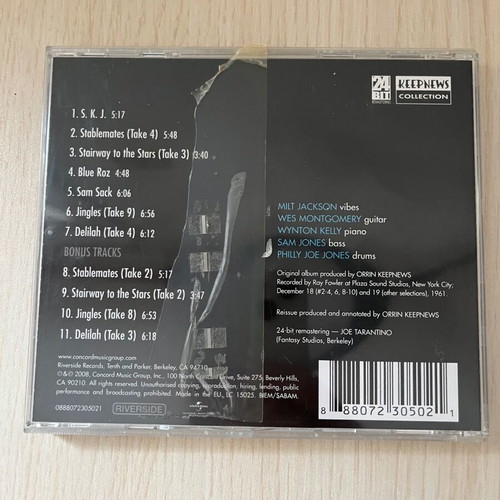 Wes Montgomery Milt Jackson CD used, jazz
