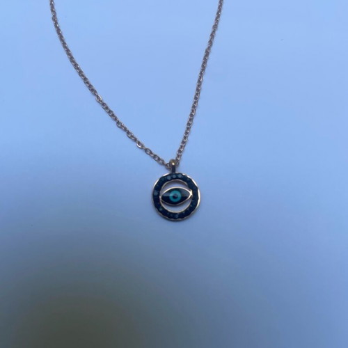 Evil Eye Necklace in Rose Gold Stainless Steel like new