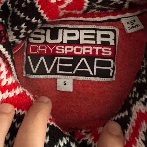Superdry crop hoodie size S like new, red-black