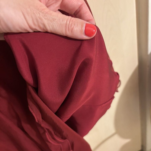 Elie Saab Silk Skirt Burgundy Size Medium Midi like new