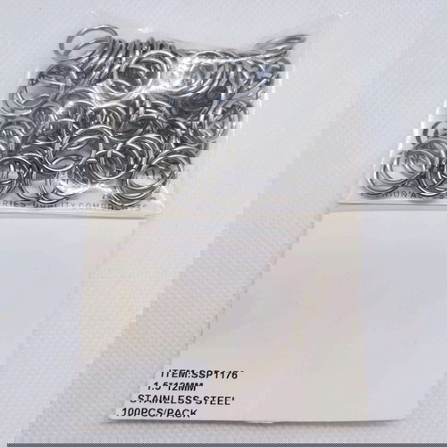 Stainless steel open rings 1.5×12mm, new, pack of 100