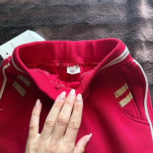 Children's tracksuit with fleece red, new, age 8