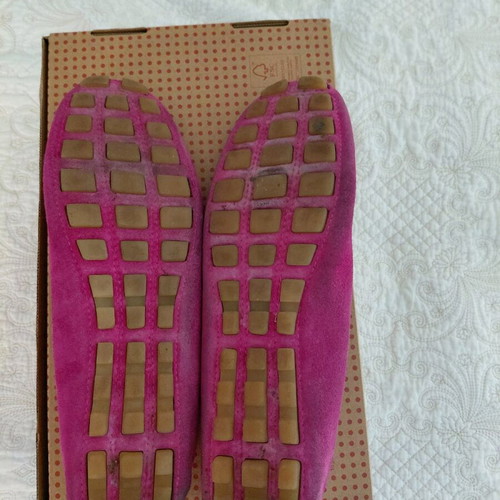 Leather moccasins used fuchsia size 39