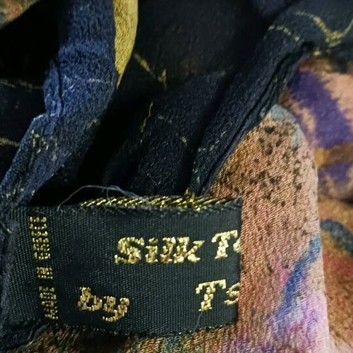 Silk pashmina like new, square multicolor 1m
