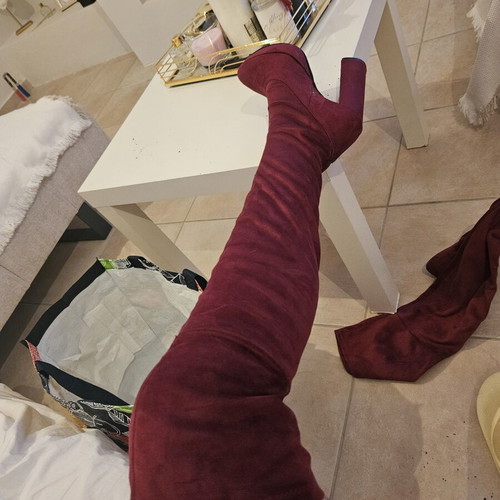 Over knee boots like new, red, size 36