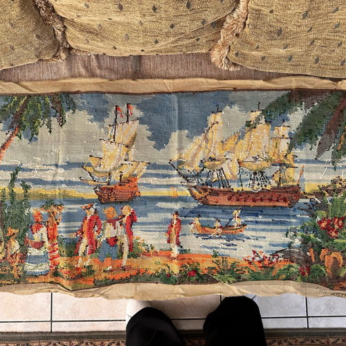 Embroidered cross-stitch painting like new
