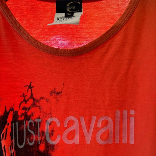 Just Cavalli men's short sleeve t-shirt used orange size L