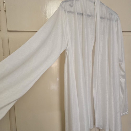 White Long Lightweight Cardigan with Open Front, like new