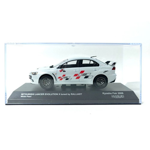 Mitsubishi Lancer Evolution X 1:43 diecast model tuned by Ralliart white pearl