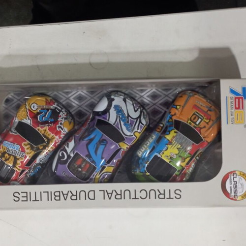 Metallic pull back racing toy cars in box new