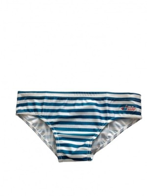 Boys' swim brief blue-white stripe new, age 12