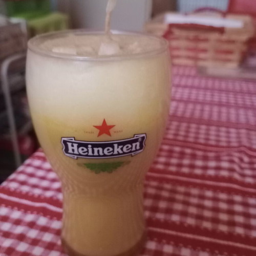 Heineken beer glass with candle like new